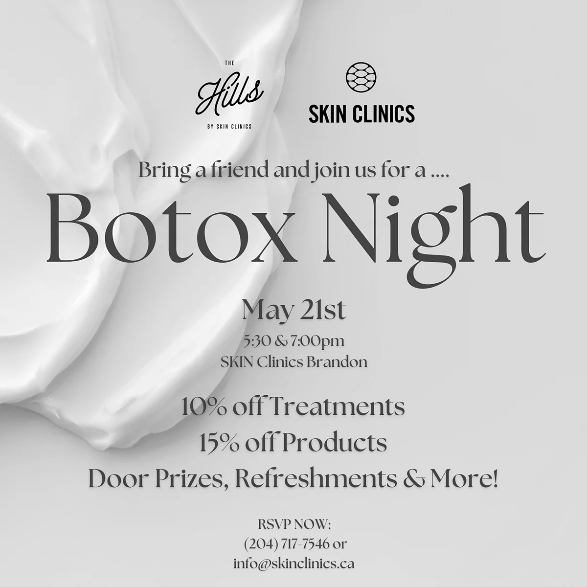 Botox night SKIN clinics x Hills spa SKIN Clinics